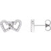 Ladies Natural Diamond Interlocking Heart Earrings — Sterling Silver