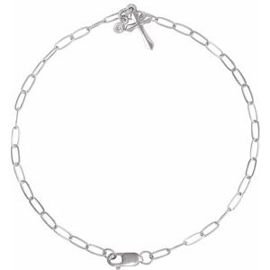 Ladies Natural Diamond Cross Charm Bracelet (I1, G-H) — 14K White Gold