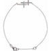 Ladies Natural Diamond Double Sideways Cross Bracelet (I3, H-J) — 14K White Gold