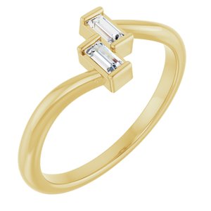 Ladies Natural Diamond Two Stone Ring (SI2-SI3, GHI) — 14K Yellow Gold