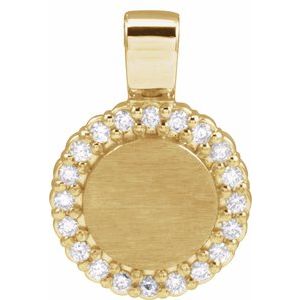 Ladies Natural Diamond Pendant (I1, G-H) — 14K Yellow Gold