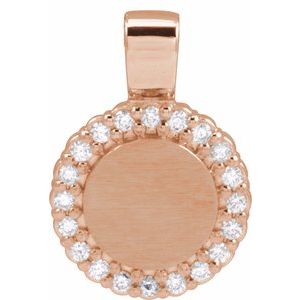 Ladies Natural Diamond Pendant (I1, G-H) — 14K Rose Gold