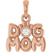 Ladies Natural Diamond Dog Mom Pendant (I1, G-H) — 14K Rose Gold