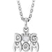 Ladies Natural Diamond Dog Mom Necklace (I1, G-H) — Sterling Silver