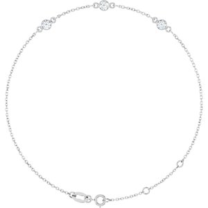 Ladies Natural Diamond Bezel-Set 3-Stone 6 1/2-7 1/ Bracelet (I1, G-H) — Sterling Silver