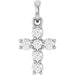 Ladies Natural Diamond Cross Pendant (Si2-Si3, G-H) — Platinum