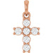 Ladies Natural Diamond Cross Pendant (I1, G-H) — 14K Rose Gold