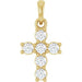 Ladies Natural Diamond Cross Pendant (I1, G-H) — 14K Yellow Gold