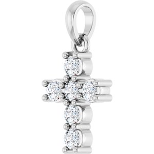 Lab-Grown Diamond Accented Cross Pendant - Style R50077