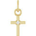 Ladies Natural Diamond Cross Pendant (I1, G-H) — 14K Yellow Gold