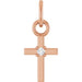 Ladies Natural Diamond Cross Pendant (I1, G-H) — 14K Rose Gold