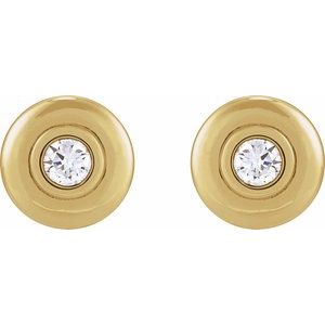 Lab-Grown Diamond Bezel-Set Puffed Stud Earrings
