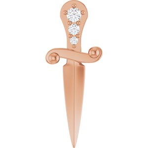 Ladies Natural Diamond Dagger Pendant (I1, G-H) — 14K Rose Gold