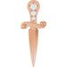 Ladies Natural Diamond Dagger Pendant (I1, G-H) — 14K Rose Gold