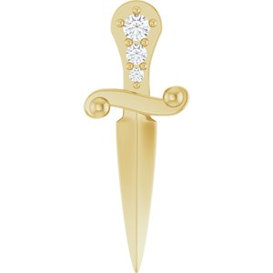 Ladies Natural Diamond Dagger Pendant (I1, G-H) — 14K Yellow Gold