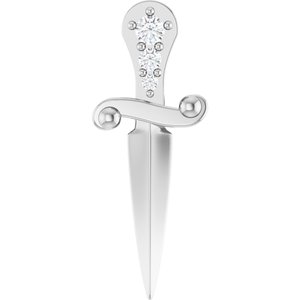 Ladies Natural Diamond Dagger Pendant (Si2-Si3, G-H) — Platinum