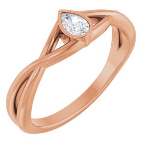 Ladies Natural Diamond Solitaire Ring (SI2-SI3, G-H) — 14K Rose Gold