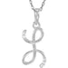 Ladies Natural Diamond Initial L Necklace (I2, G-H) — Sterling Silver