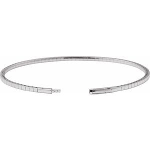 Lab-Grown Diamond Half Accented Flexible Bangle Bracelet