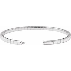 Lab-Grown Diamond Half Accented Flexible Bangle Bracelet