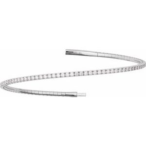 Lab-Grown Diamond Fully Accented Flexible Bangle Bracelet