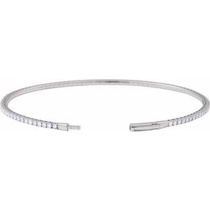 Lab-Grown Diamond Fully Accented Flexible Bangle Bracelet