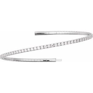 Lab-Grown Diamond Fully Accented Flexible Bangle Bracelet