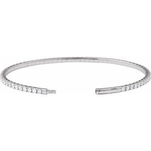 Lab-Grown Diamond Fully Accented Flexible Bangle Bracelet