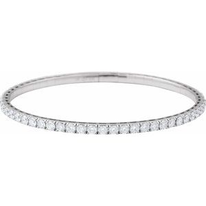 Lab-Grown Diamond Fully Accented Flexible Bangle Bracelet