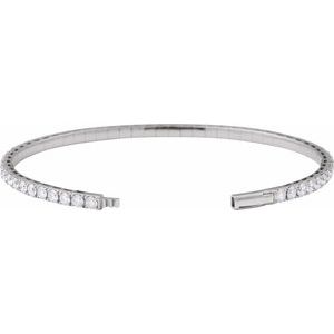 Lab-Grown Diamond Fully Accented Flexible Bangle Bracelet