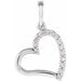 Ladies Natural Diamond Heart Pendant (I1, G-H) — 14K White Gold