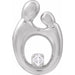 Ladies Natural Diamond Mother and Child® Slide Pendant — 14K White Gold