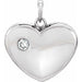 Ladies Natural Diamond Engravable Heart Pendant — Sterling Silver