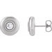 Ladies Natural Diamond Puffed Stud Earrings (I1, G-H) — 14K White Gold