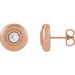 Ladies Natural Diamond Puffed Stud Earrings (I1, G-H) — 14K Rose Gold
