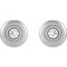 Lab-Grown Diamond Bezel-Set Puffed Stud Earrings