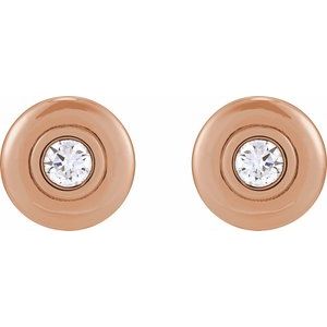 Lab-Grown Diamond Bezel-Set Puffed Stud Earrings
