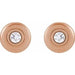 Lab-Grown Diamond Bezel-Set Puffed Stud Earrings