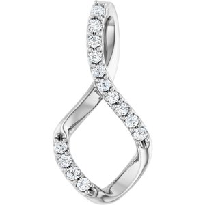 Ladies Natural Diamond Freeform Pendant (Si2-Si3, G-H) — Platinum