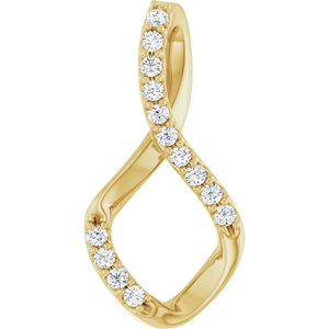 Ladies Natural Diamond Freeform Pendant (I1, G-H) — 14K Yellow Gold