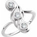Ladies Natural Diamond Three-Stone Ring (I1, G-H) — 14K White Gold