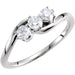 Ladies Natural Diamond Three-Stone Ring (I1, G-H) — Platinum