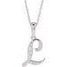 Ladies Natural Diamond Initial L Necklace (I1, G-H) — 14K White Gold