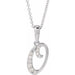 Ladies Natural Diamond Initial O Necklace (I1, G-H) — 14K White Gold