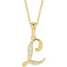 Ladies Natural Diamond Initial L Necklace (I1, G-H) — 14K Yellow Gold
