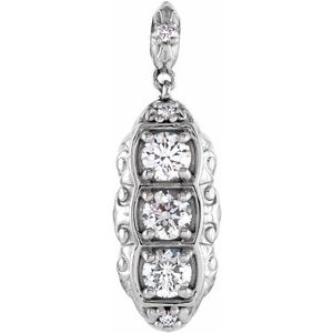 Ladies Natural Diamond Pendant (I1, G-H) — 14K White Gold