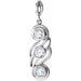 Ladies Natural Diamond Bezel-Set Three-Stone Pendant (I1, G-H) — 14K White Gold