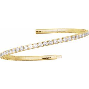 Lab-Grown Diamond Fully Accented Flexible Bangle Bracelet