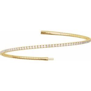 Lab-Grown Diamond Fully Accented Flexible Bangle Bracelet