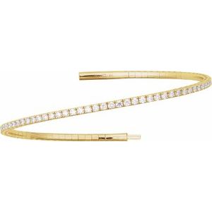 Lab-Grown Diamond Fully Accented Flexible Bangle Bracelet